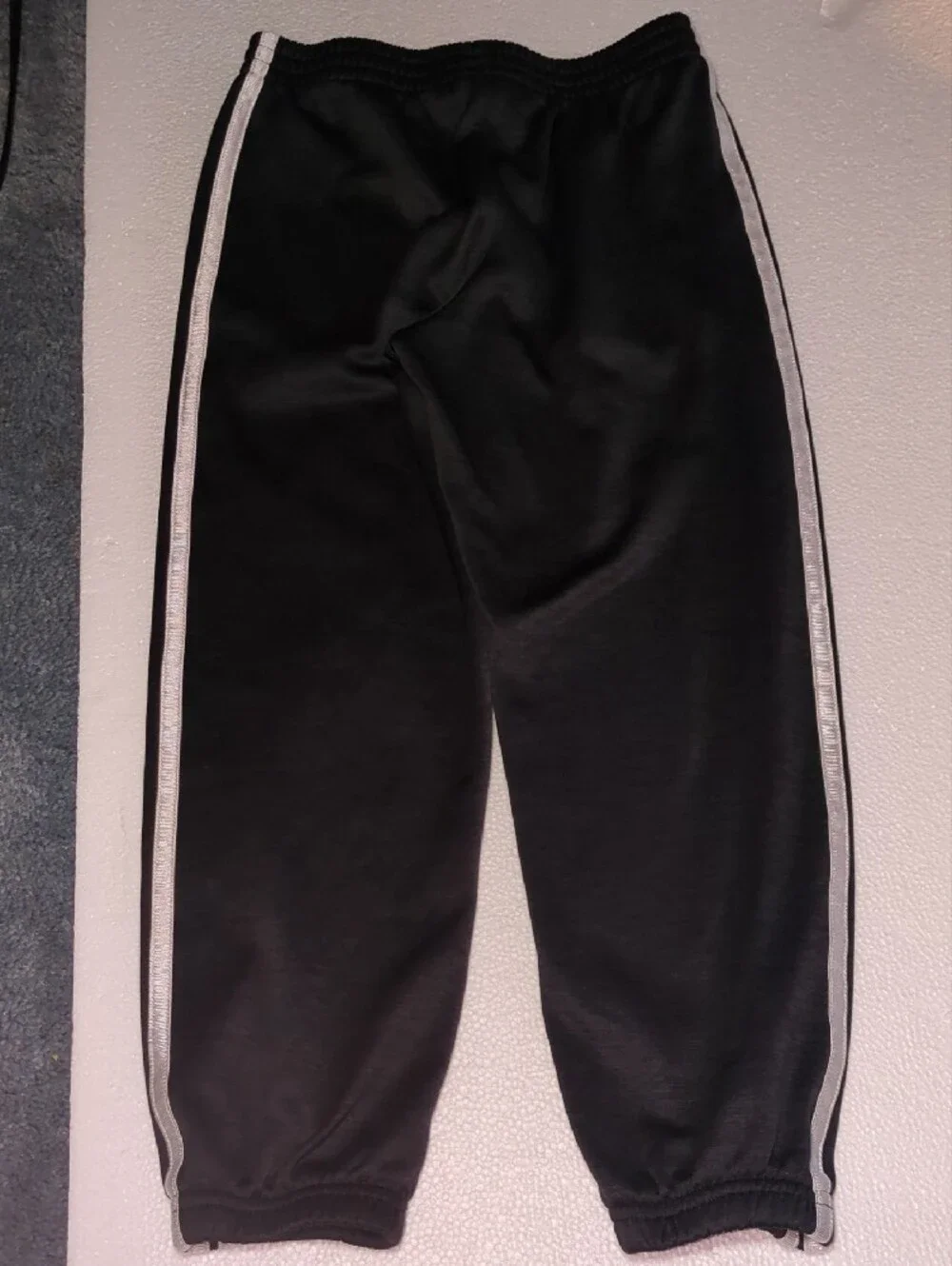 Adidas Kids Black Track Pants with White Three-Stripes 6T